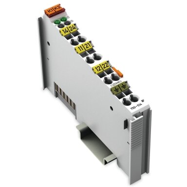 750-514 WAGO 2-channel relay output; 125 VAC; 0.5 A; Potential-free; 2 changeover contacts, 2DO modulis 750-514 WAGO 2-channel relay output; 125 VAC; 0.5 A; Potential-free; 2 changeover contacts, 2DO modulis