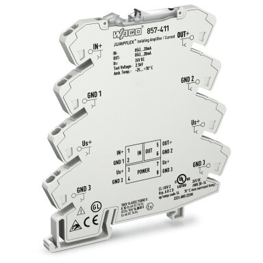 857-411 WAGO Isolation amplifier; Current input signal; Current output signal; Supply voltage: 24 VDC; 857-411 WAGO Isolation amplifier; Current input signal; Current output signal; Supply voltage: 24 VDC;