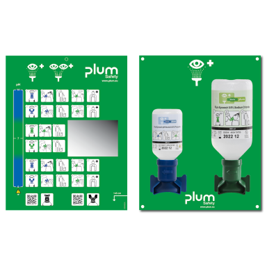 Akių plovimo stotelė su pH Neutral ir Plum akių tirpalu Akių plovimo stotelė su pH Neutral ir Plum akių tirpalu