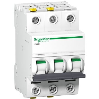 Automatinis jungiklis 400VAC; Inom: 63A; Poles: 3; DIN; Charact: C; 15kA Automatinis jungiklis 400VAC; Inom: 63A; Poles: 3; DIN; Charact: C; 15kA